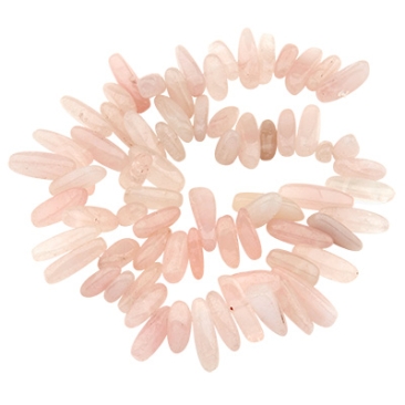 Brin de perles de pierres précieuses Quartz rose, chips, rose, longueur environ 40,0 cm