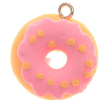 Polymeer klei hanger donut, 22,5 x 19,5 x 6,5 mm