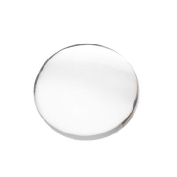 Basic glass cabochon, round 10 mm, dome, transparent
