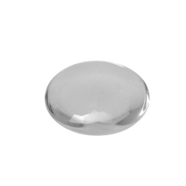 Basic glass cabochon, round 12 mm, dome, transparent
