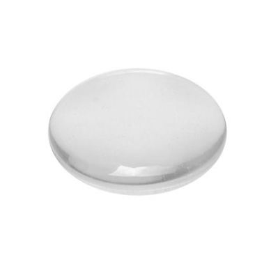 Basic glass cabochon, round 18 mm, dome, transparent