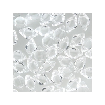 Matubo Gemduo beads, 8 x 5 mm, colour: Crystal , tube with approx. 8 gr.