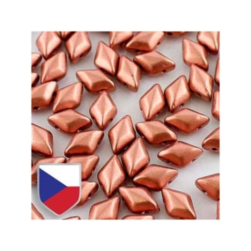 Matubo Gemduo beads, 8 x 5 mm, colour: Crystal Bronze Copper Czech Shield, tube with approx. 8 gr.