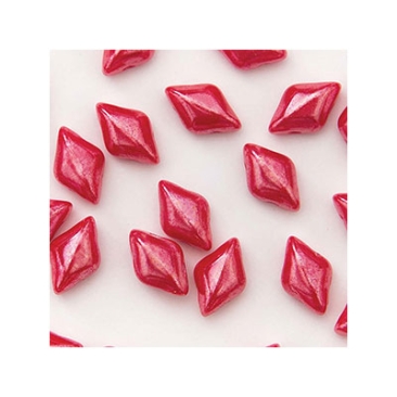 Matubo Gemduo beads, 8 x 5 mm, colour: Coral Red Luster , tube with approx. 8 gr.