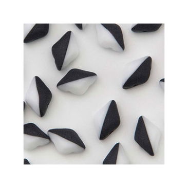 Matubo Gemduo Perlen, 8 x 5 mm, Farbe: Duet Black/White Matt, Röhrchen mit ca. 8 gr.