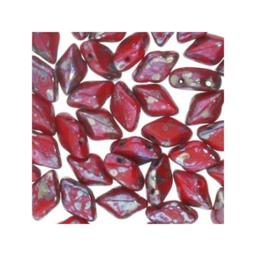 Matubo Gemduo perles, 8 x 5 mm, couleur : Red Rembrandt , tube d'environ 8 gr.