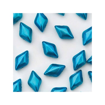 Matubo Gemduo beads, 8 x 5 mm, colour: Metallic Luster Turquoise, tube with approx. 8 gr.