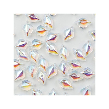 Matubo Gemduo perles, 8 x 5 mm, couleur : Crystal AB , tube d'environ 8 gr.