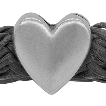 Grip-It Slider Heart, for ribbons up to 5mm diameter, silver plated