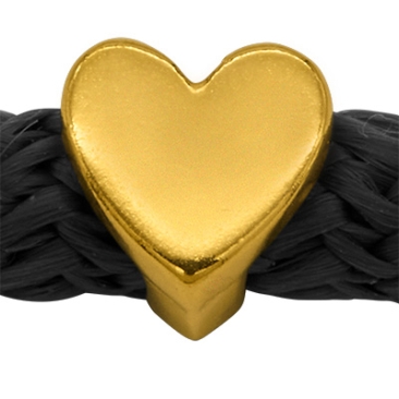 Grip-It Slider Heart, for ribbons up to 5mm diameter, gold plated
