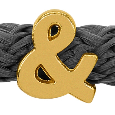 Grip-It Slider punctuation mark &, for ribbons up to 5mm diameter, gold-plated
