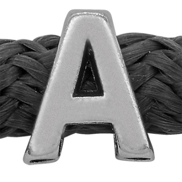Grip-It Slider letter A, for ribbons up to 5mm diameter, silver plated