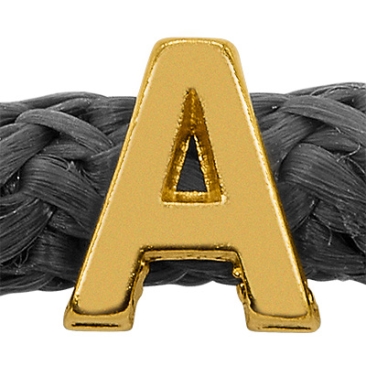Grip-It Slider letter A, for ribbons up to 5mm diameter, gold plated