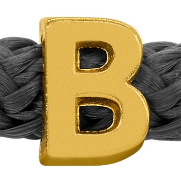 Grip-It Slider letter B, for ribbons up to 5mm diameter, gold plated