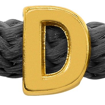 Grip-It Slider letter D, for ribbons up to 5mm diameter, gold plated