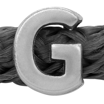 Grip-It Slider letter G, for ribbons up to 5mm diameter, silver plated
