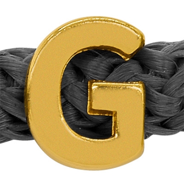 Grip-It Slider letter G, for ribbons up to 5mm diameter, gold plated