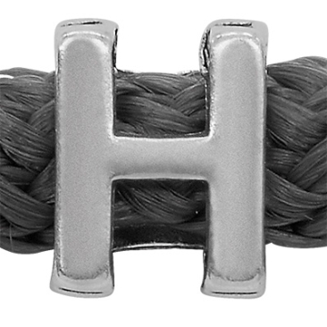 Grip-It Slider letter H, for ribbons up to 5mm diameter, silver plated