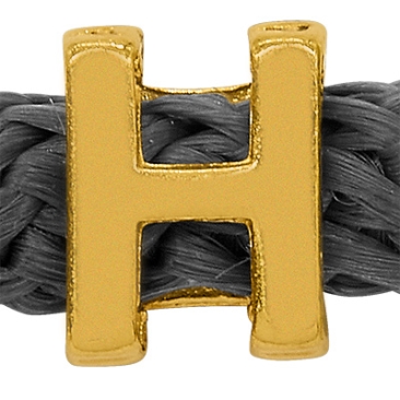 Grip-It Slider letter H, for ribbons up to 5mm diameter, gold plated