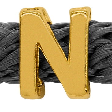 Grip-It Slider letter N, for ribbons up to 5mm diameter, gold plated