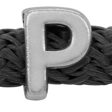 Grip-It Slider letter P, for ribbons up to 5mm diameter, silver plated