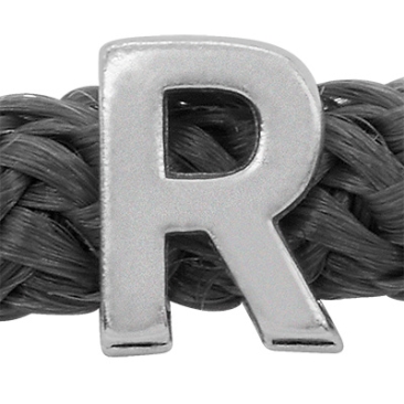 Grip-It Schuiver letter R, voor linten tot 5mm diameter, verzilverd