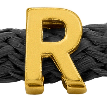 Grip-It Slider letter R, for ribbons up to 5mm diameter, gold plated