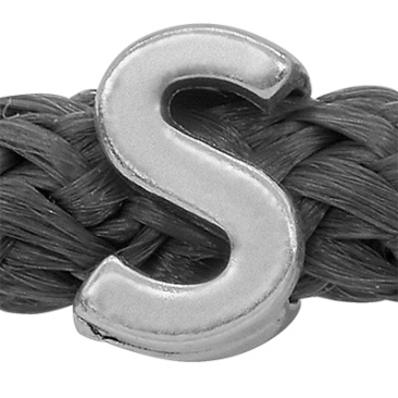 Grip-It Slider letter S, for ribbons up to 5mm diameter, silver plated
