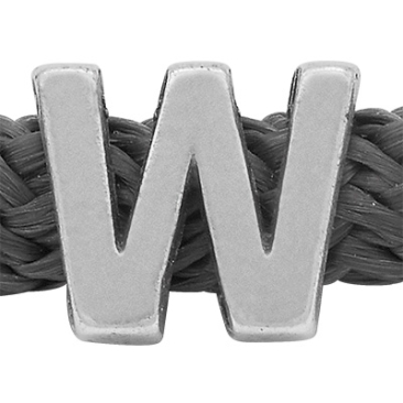 Grip-It Slider letter W, for ribbons up to 5mm diameter, silver plated