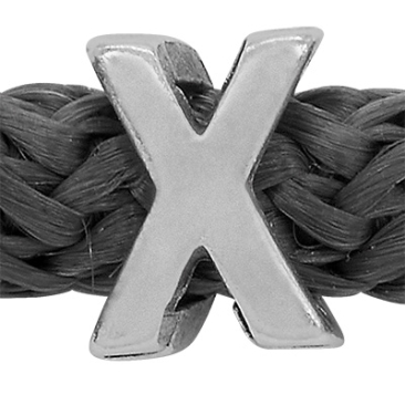 Grip-It Slider letter X, for ribbons up to 5mm diameter, silver plated