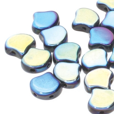Matubo Ginko Perlen, 7,5 x 7,5 mm, Farbe: Jet Full AB, Röhrchen mit ca. 22 gr