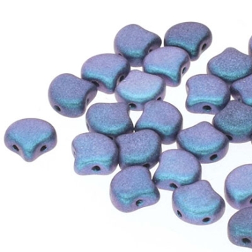 Matubo Ginko Perlen, 7,5 x 7,5 mm, Farbe: Polychrom Blueberry, Röhrchen mit ca. 22 gr