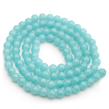 Perles de verre, jadelook, boule, veraman, diamètre 4 mm, écheveau d'environ 200 perles