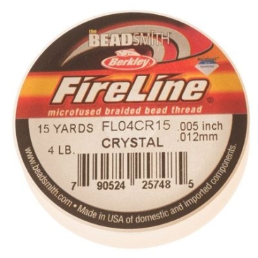 Fireline thread, diameter 0.12 mm, length 13.7 m (15 yard) , crystal