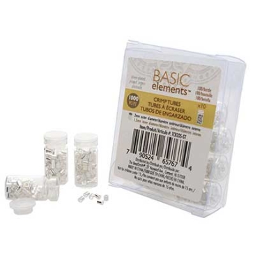 Squeeze tube set: 10 x glass vials with 100 squeeze tubes 2 x 2 mm each, total 1000 squeeze tubes, silver-plated