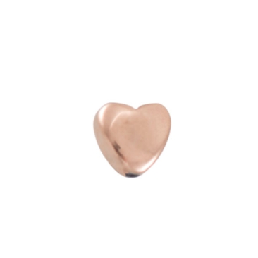 Strand of hematite beads, heart, 4 x 4 mm, bronze-coloured galvanised, length approx. 39 cm