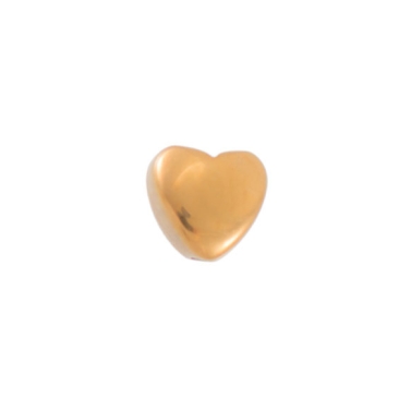 Brin de perles d'hématite, cœur, 4 x 4 mm, plaqué or rose galvanisé, longueur environ 39 cm