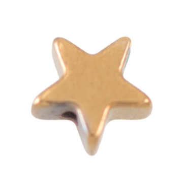 Brin de perles d'hématite, étoile, 6 x 6 mm, doré galvanisé, longueur environ 39 cm