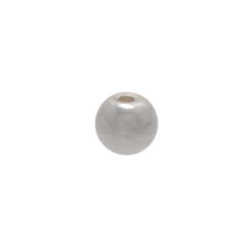 Brin de perles d'hématite, boule, 4 mm, argenté galvanisé, longueur environ 39 cm