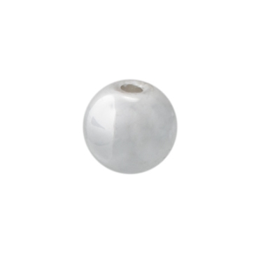 Brin de perle d'hématite, boule, 6 mm, argenté galvanisé, longueur environ 39 cm