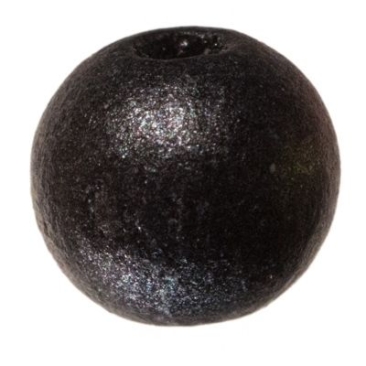 Perle en bois, boule, 8 mm, noir
