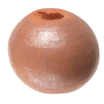 Houten kraal bol, 8 mm, abrikoos