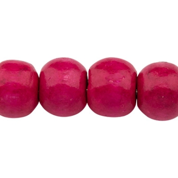 Wooden bead ball, lacquered, raspberry, 8 x 7 mm, hole size 3 mm