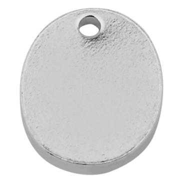 ImpressArt tampon ébauche ovale avec oeillet, aluminium, argenté, 10 x 8 mm
