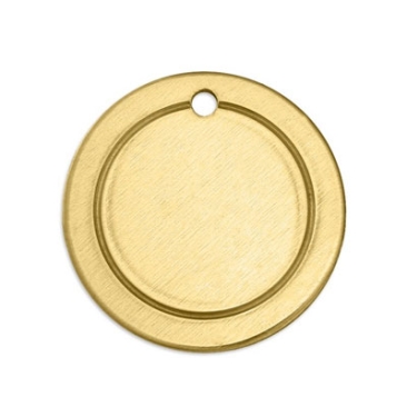 ImpressArt Premium stamp blank, round with edge, diameter 19 mm, brass