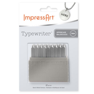 ImpressArt letterstempel, schrijfmachine, 3 mm, basis hoofdletters