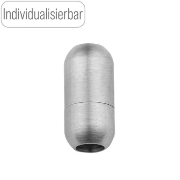 Individualisierbarer Edelstahl Magnetverschluss für 5 mm Bänder, silberfarben