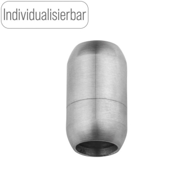 Individualisierbarer Edelstahl Magnetverschluss für 8 mm Bänder, silberfarben