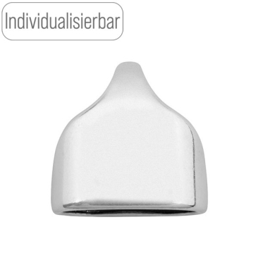 Individualisierbare Endkappe für Segeltau Schlüsselanhänger, versilbert (10 mm Segeltau)
