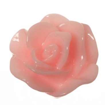Plastic cabochon rose, 13 x 7 mm, pink